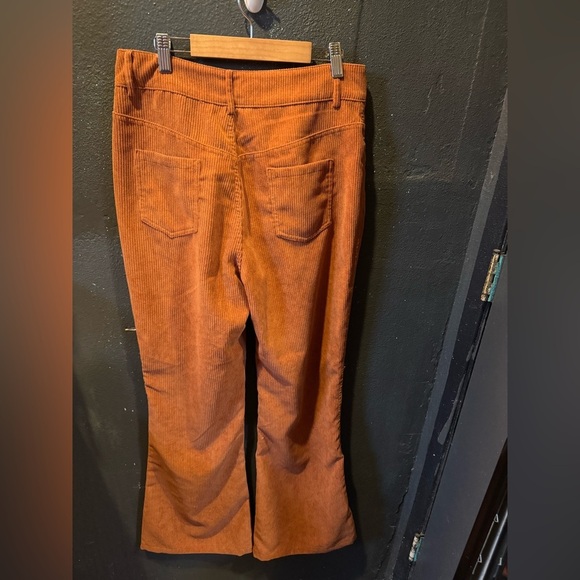 Nasty Gal Burnt Orange Corduroy Flare & Wide Leg Jeans - Picture 3 of 4